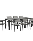 Maine Outdoor Patio Dining Set - Brown Grey