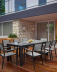 Maine Outdoor Patio Dining Set - Brown Grey
