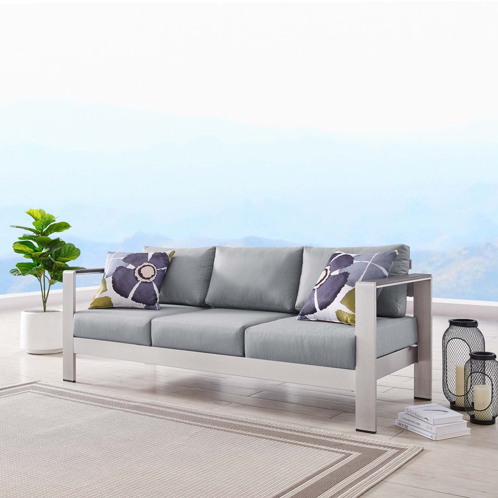 Shore Outdoor Patio Aluminum Sofa - In Stock