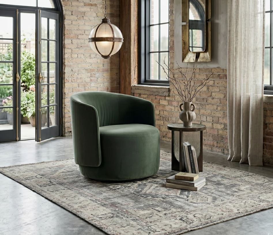 Crosby Fabric Swivel Chair- In Stock