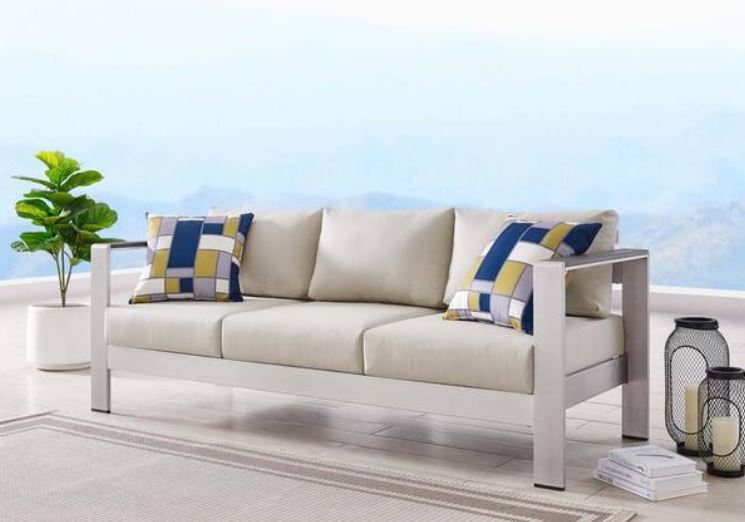 Shore Outdoor Patio Aluminum Sofa - In Stock
